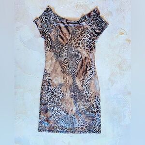 Arden B. metallic Animal Print Mini Bodycon Dress